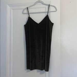 Velvet Skinny Strap Mini Dress